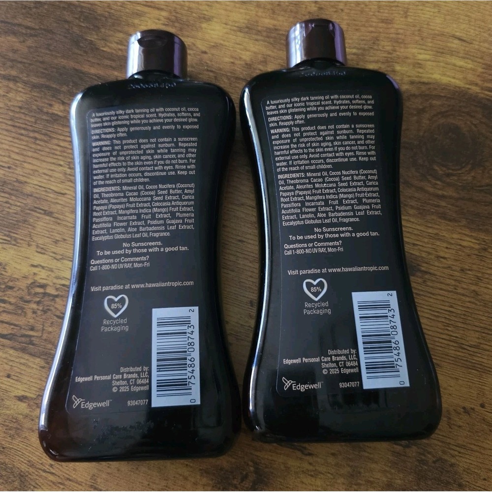 2X Hawaiian Tropic Dark Tanning Oil, 8 fl oz, MOISTURIZING BODY OIL - Picture 2 of 3